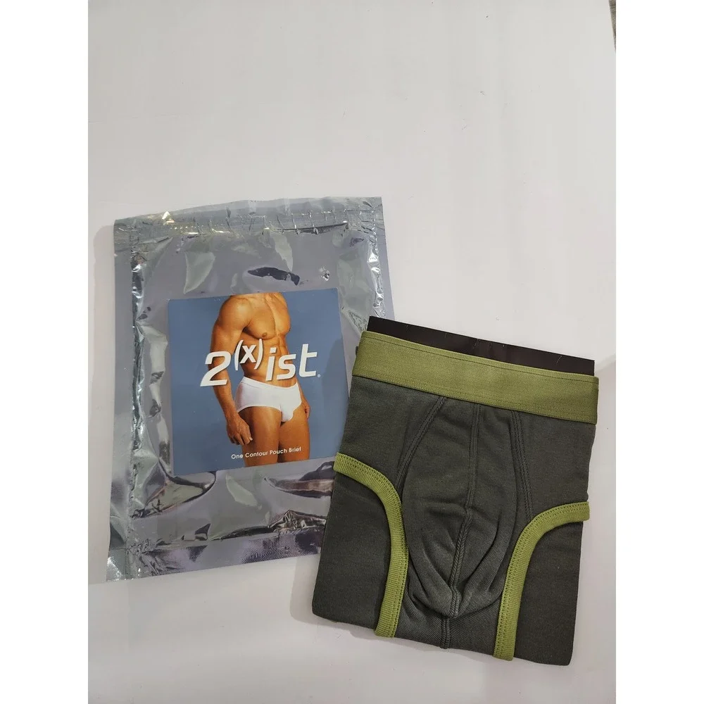 2(x)ist Contour Pouch‎ Brief Steel Gray Sage Cotton Vintage Small